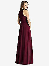 Rear View Thumbnail - Cabernet Sleeveless Halter Chiffon Maxi Dress