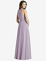 Rear View Thumbnail - Lilac Haze Sleeveless Halter Chiffon Maxi Dress