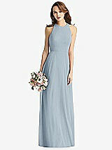 Front View Thumbnail - Mist Sleeveless Halter Chiffon Maxi Dress