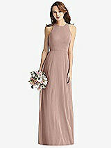 Front View Thumbnail - Neu Nude Sleeveless Halter Chiffon Maxi Dress