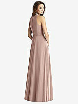 Rear View Thumbnail - Neu Nude Sleeveless Halter Chiffon Maxi Dress