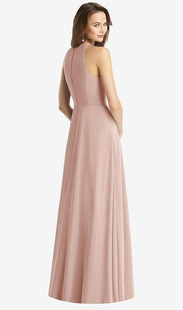 Back View - Toasted Sugar Sleeveless Halter Chiffon Maxi Dress