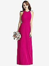 Front View Thumbnail - Think Pink Sleeveless Halter Chiffon Maxi Dress