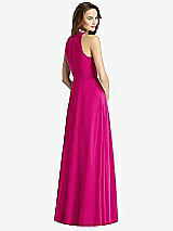 Rear View Thumbnail - Think Pink Sleeveless Halter Chiffon Maxi Dress