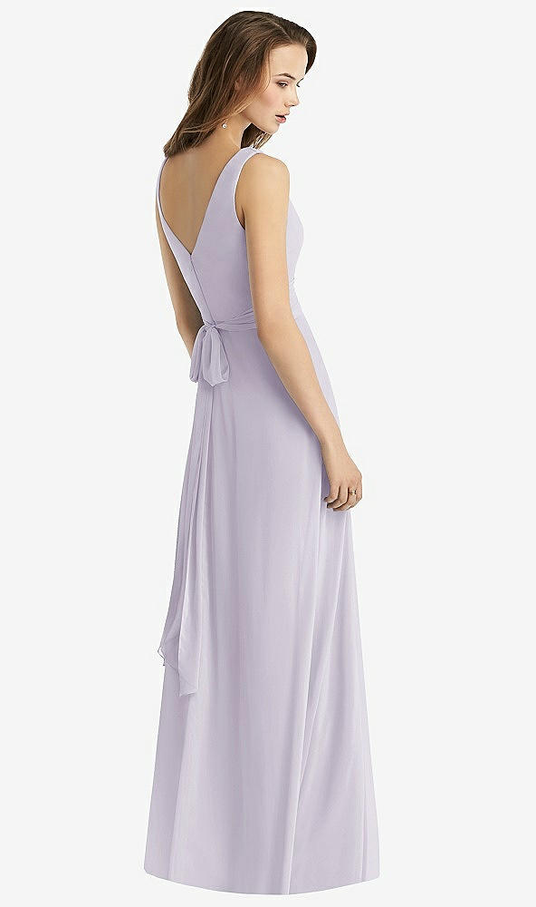 Back View - Moondance Sleeveless V-Neck Chiffon Wrap Dress