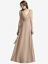 Front View Thumbnail - Topaz Sleeveless V-Neck Chiffon Wrap Dress