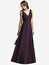 Front View Thumbnail - Aubergine Sleeveless V-Neck Chiffon Wrap Dress