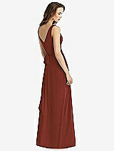 Rear View Thumbnail - Auburn Moon Sleeveless V-Neck Chiffon Wrap Dress