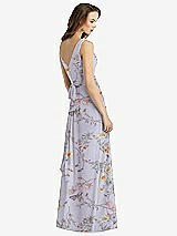 Rear View Thumbnail - Butterfly Botanica Silver Dove Sleeveless V-Neck Chiffon Wrap Dress