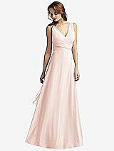 Front View Thumbnail - Blush Sleeveless V-Neck Chiffon Wrap Dress