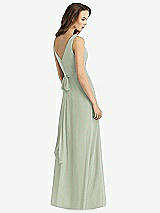 Rear View Thumbnail - Celadon Sleeveless V-Neck Chiffon Wrap Dress