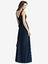 Rear View Thumbnail - Midnight Navy Sleeveless V-Neck Chiffon Wrap Dress