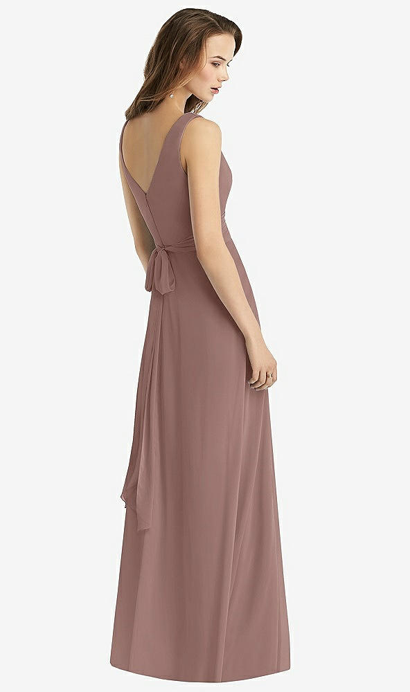 Back View - Sienna Sleeveless V-Neck Chiffon Wrap Dress