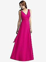 Front View Thumbnail - Think Pink Sleeveless V-Neck Chiffon Wrap Dress