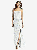 Front View Thumbnail - Bleu Garden Tie-Back Cutout Trumpet Gown with Front Slit