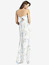 Rear View Thumbnail - Bleu Garden Tie-Back Cutout Trumpet Gown with Front Slit