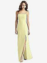 Alt View 2 Thumbnail - Butter Yellow Tie-Back Cutout Trumpet Gown with Front Slit