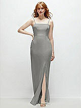 Front View Thumbnail - Chelsea Gray Tie-Back Cutout Trumpet Gown with Front Slit