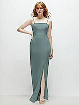 Front View Thumbnail - Icelandic Tie-Back Cutout Trumpet Gown with Front Slit