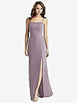 Alt View 2 Thumbnail - Lilac Dusk Tie-Back Cutout Trumpet Gown with Front Slit