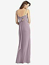 Alt View 3 Thumbnail - Lilac Dusk Tie-Back Cutout Trumpet Gown with Front Slit