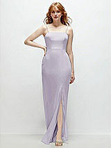 Front View Thumbnail - Moondance Tie-Back Cutout Trumpet Gown with Front Slit