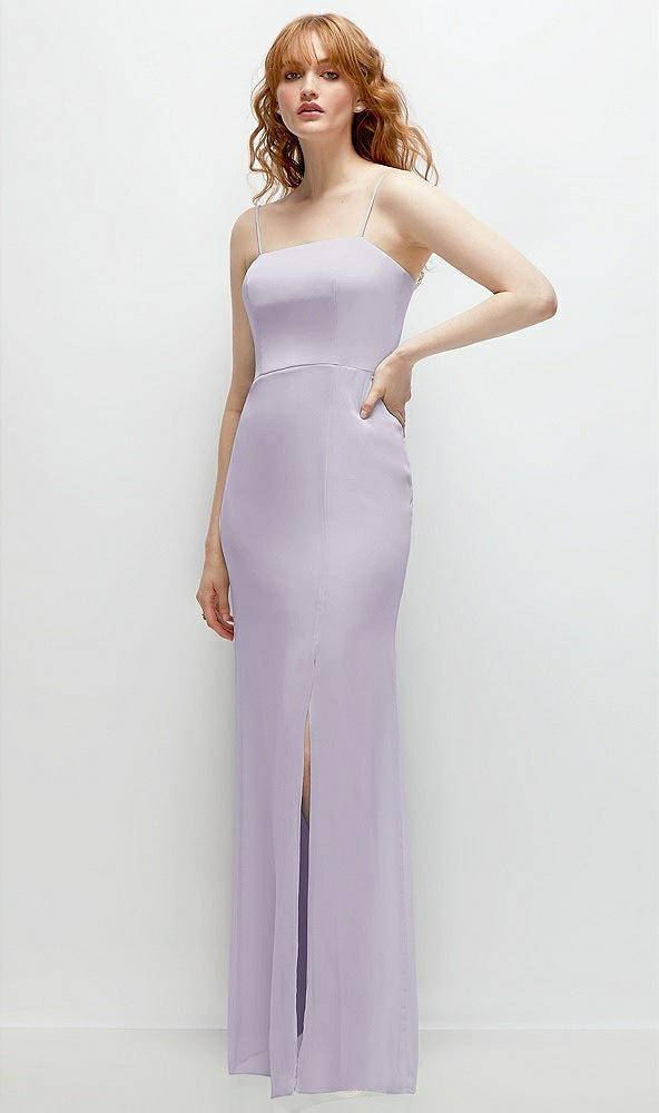 Back View - Moondance Tie-Back Cutout Trumpet Gown with Front Slit