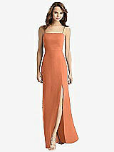 Alt View 2 Thumbnail - Sweet Melon Tie-Back Cutout Trumpet Gown with Front Slit