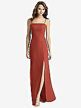 Alt View 2 Thumbnail - Amber Sunset Tie-Back Cutout Trumpet Gown with Front Slit