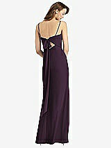 Alt View 3 Thumbnail - Aubergine Tie-Back Cutout Trumpet Gown with Front Slit