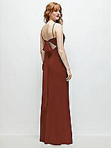 Alt View 1 Thumbnail - Auburn Moon Tie-Back Cutout Trumpet Gown with Front Slit