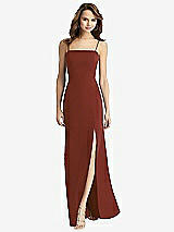 Alt View 2 Thumbnail - Auburn Moon Tie-Back Cutout Trumpet Gown with Front Slit