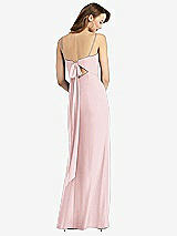 Alt View 3 Thumbnail - Ballet Pink Tie-Back Cutout Trumpet Gown with Front Slit