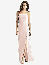 Alt View 2 Thumbnail - Blush Tie-Back Cutout Trumpet Gown with Front Slit