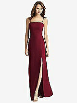 Alt View 2 Thumbnail - Burgundy Tie-Back Cutout Trumpet Gown with Front Slit