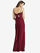 Alt View 3 Thumbnail - Burgundy Tie-Back Cutout Trumpet Gown with Front Slit