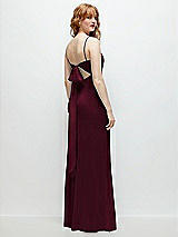 Alt View 1 Thumbnail - Cabernet Tie-Back Cutout Trumpet Gown with Front Slit