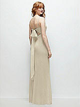 Alt View 1 Thumbnail - Champagne Tie-Back Cutout Trumpet Gown with Front Slit