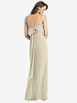 Alt View 3 Thumbnail - Champagne Tie-Back Cutout Trumpet Gown with Front Slit