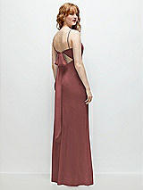 Alt View 1 Thumbnail - English Rose Tie-Back Cutout Trumpet Gown with Front Slit