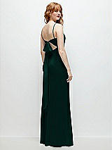 Alt View 1 Thumbnail - Evergreen Tie-Back Cutout Trumpet Gown with Front Slit