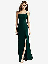 Alt View 2 Thumbnail - Evergreen Tie-Back Cutout Trumpet Gown with Front Slit