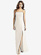 Alt View 2 Thumbnail - Ivory Tie-Back Cutout Trumpet Gown with Front Slit