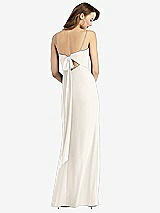 Alt View 3 Thumbnail - Ivory Tie-Back Cutout Trumpet Gown with Front Slit