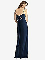 Alt View 3 Thumbnail - Midnight Navy Tie-Back Cutout Trumpet Gown with Front Slit