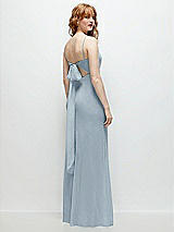 Alt View 1 Thumbnail - Mist Tie-Back Cutout Trumpet Gown with Front Slit