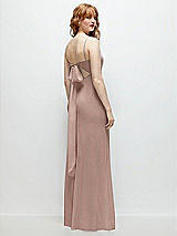 Alt View 1 Thumbnail - Neu Nude Tie-Back Cutout Trumpet Gown with Front Slit