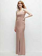 Rear View Thumbnail - Neu Nude Tie-Back Cutout Trumpet Gown with Front Slit