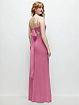 Alt View 1 Thumbnail - Orchid Pink Tie-Back Cutout Trumpet Gown with Front Slit