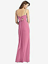 Alt View 3 Thumbnail - Orchid Pink Tie-Back Cutout Trumpet Gown with Front Slit